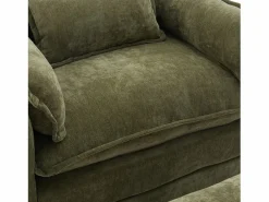 Sofá recto - Sofá con bolsillos laterales y reposapiés con espacio de almacenamiento - para sala de estar y dormitorio Verde Best