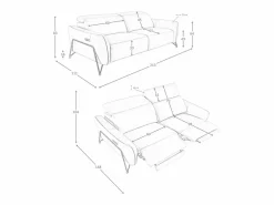 Angel Cerda Sofá relax 3 plazas piel arena 6264 Beige Online