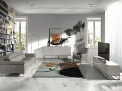 Sofá relax 3 plazas piel gris oscuro 6122^Angel Cerda Online