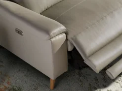 Sofá relax 3 plazas piel gris taupe 6190^Angel Cerda Best