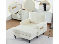 Sillón Escandinavo|Sofá Relax de 1 Plaza en Felpa - Respaldo Envolvente - Asiento Extra Profundo 100cm - Estructura 250kg - Ideal para Salón, Oficina y Balcón - Pies de Madera Maciza