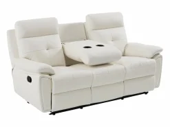 Vente-unique Sofá Relax|Sofá relax de 3 plazas de piel estilo contemporáneo VINETA