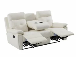 Vente-unique Sofá Relax|Sofá relax de 3 plazas de piel estilo contemporáneo VINETA