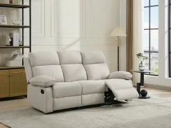 Vente-unique Sofá relax de 3 plazas de tela chenilla color LANA Beige Best