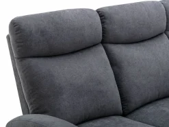 Vente-unique Sofá relax de 3 plazas de tela estilo contemporáneo EVELYN Gris Clearance