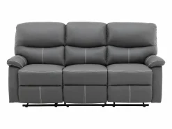 Vente-unique Sofá Relax|Sofá relax mecánico de 3 plazas de piel sintética CANBY