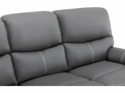 Vente-unique Sofá Relax|Sofá relax mecánico de 3 plazas de piel sintética CANBY
