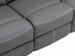Vente-unique Sofá Relax|Sofá relax mecánico de 3 plazas de piel sintética CANBY