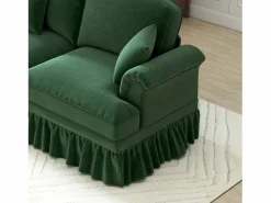 Sofá Modular|Sofá Respaldo segmentado Espuma alta densidad Puff incluido Tela chenilla