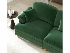 Sofá Modular|Sofá Respaldo segmentado Espuma alta densidad Puff incluido Tela chenilla