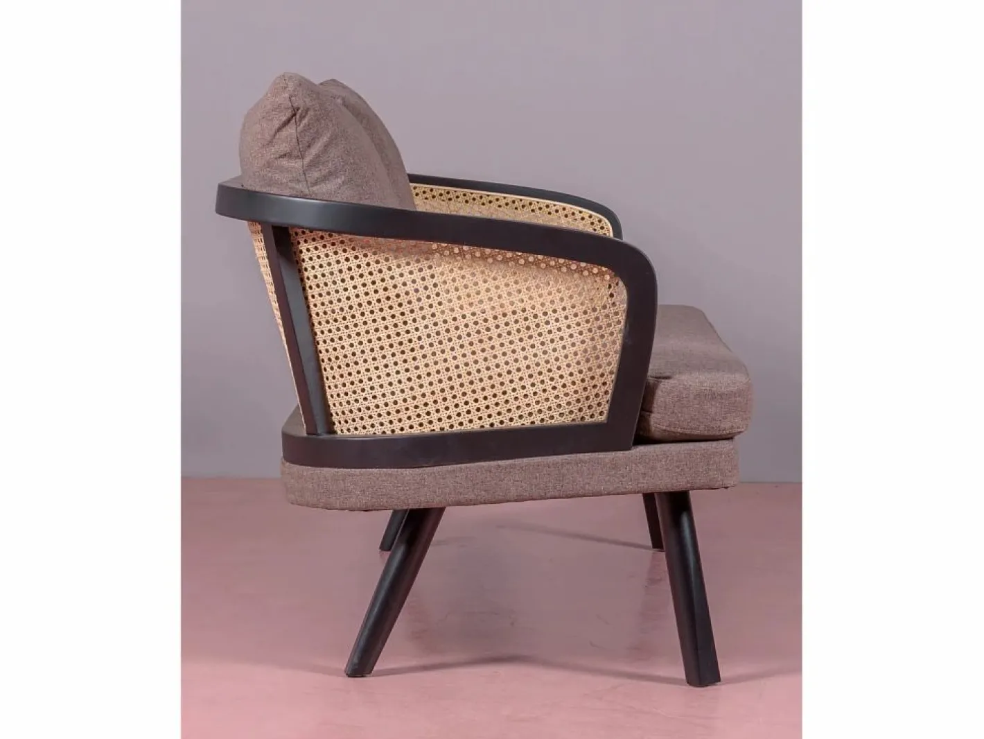 Nest Dream Sofá retro vintage en ratán natural y cojín de algodón - Leeds - Negro Discount