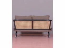 Nest Dream Sofá retro vintage en ratán natural y cojín de algodón - Leeds - Negro Discount