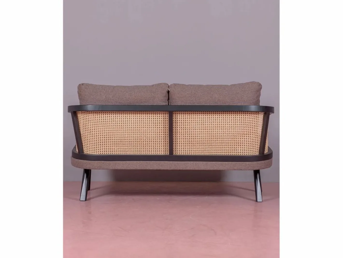 Nest Dream Sofá retro vintage en ratán natural y cojín de algodón - Leeds - Negro Discount
