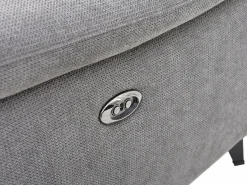 Vente-unique Sofá rinconera izquierda relax eléctrico en tela texturizada CELTIMO Gris Clearance
