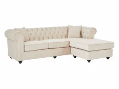 Vente-unique Todos Los Sofás|Sofá De Terciopelo|Sofá rinconera chesterfield reversible de terciopelo TOLEDO
