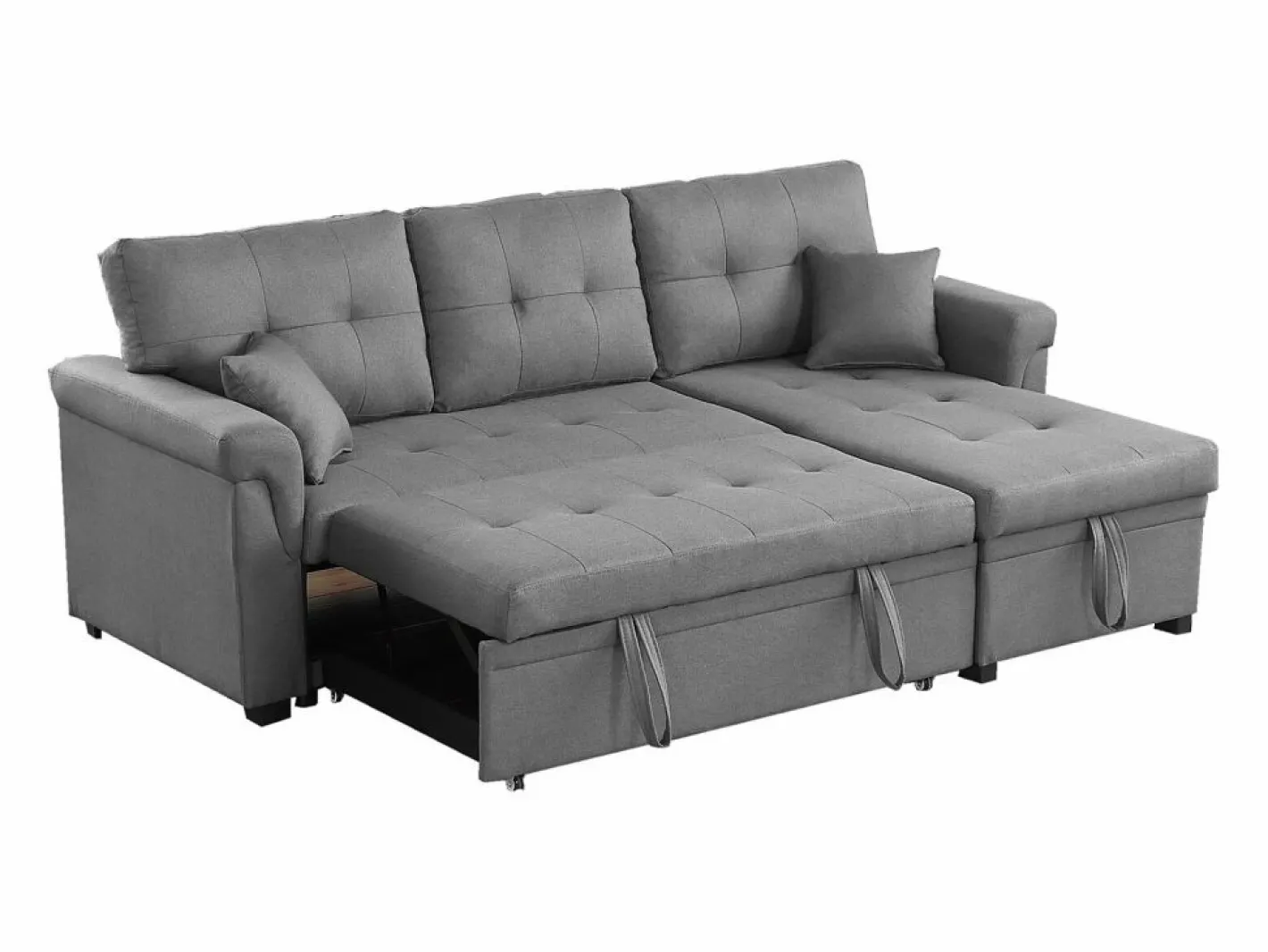 Concept-Usine Sofá rinconera convertible 4 plazas de tela TORONTO Gris claro Sale