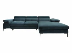 Sofá rinconera convertible de terciopelo azul noche diseño SEPINA^Vente-unique Best