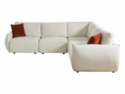 Vente-unique Sofá rinconera de 5 plazas en chenilla OCTAVINE Beige Outlet