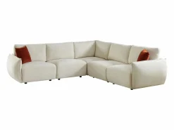 Vente-unique Sofá rinconera de 5 plazas en chenilla OCTAVINE Beige Outlet