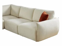 Vente-unique Sofá rinconera de 5 plazas en chenilla OCTAVINE Beige Outlet