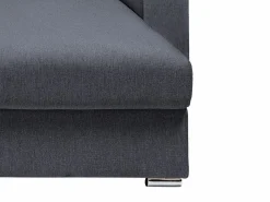 Vente-unique Sofá rinconera de apertura rápida en tela gris antracita - 140 cm - 14 cm - CALITO Gris antracita / Gris Outlet