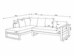 Sofá rinconera de jardín modular de aluminio - - MOLOKAI de^MYLIA Online
