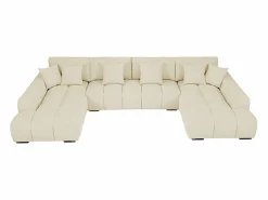 Vente-unique Sofá Xxl|Sofá rinconera de tela con efecto acolchado estilo diseño BERENIA
