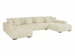 Vente-unique Sofá Xxl|Sofá rinconera de tela con efecto acolchado estilo diseño BERENIA