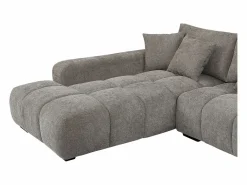 Vente-unique Sofá Xxl|Sofá rinconera de tela acolchado con efecto matelassé de estilo diseño BERENIA