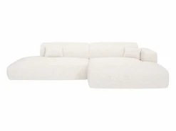 Maison Céphy Sofá rinconera derecha abierto en tela bouclé POGNI de Blanco Best