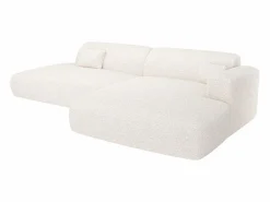 Maison Céphy Sofá rinconera derecha abierto en tela bouclé POGNI de Blanco Best