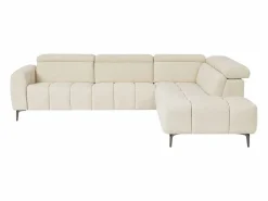 Vente-unique Sofá Relax|Sofá rinconera derecha con relax eléctrico en tela texturizada CALDORIA