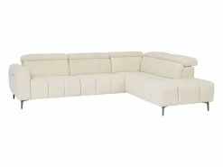 Vente-unique Sofá Relax|Sofá rinconera derecha con relax eléctrico en tela texturizada CALDORIA