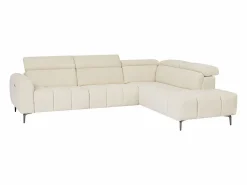 Vente-unique Sofá Relax|Sofá rinconera derecha con relax eléctrico en tela texturizada CALDORIA