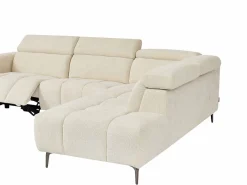 Vente-unique Sofá Relax|Sofá rinconera derecha con relax eléctrico en tela texturizada CALDORIA