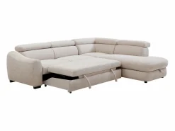 Vente-unique Todos Los Sofás|Sofá De Tela|Sofá rinconera derecha convertible en tela texturizada BESEMA