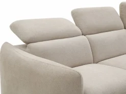 Vente-unique Sofá rinconera derecha convertible de tela RAVIELA Beige Discount