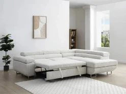 Vente-unique Sofá rinconera derecha de pana NURAZIO Beige Online