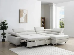 Vente-unique Sofá rinconera derecha de pana NURAZIO Beige Online