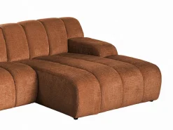 Vente-unique Sofá rinconera derecha de tejido chenilla BELADON Terracota New