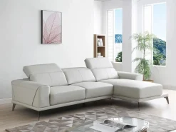 LINEA SOFA Sofá rinconera derecha de cuero de búfalo ANDOR Beige Hot