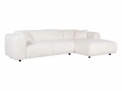 Maison Céphy Sofá rinconera derecha en tela bouclé POGNI de Blanco Clearance