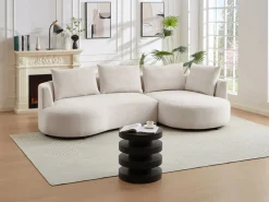 Sofá rinconera derecha en terciopelo color LOUSADO^Vente-unique Clearance