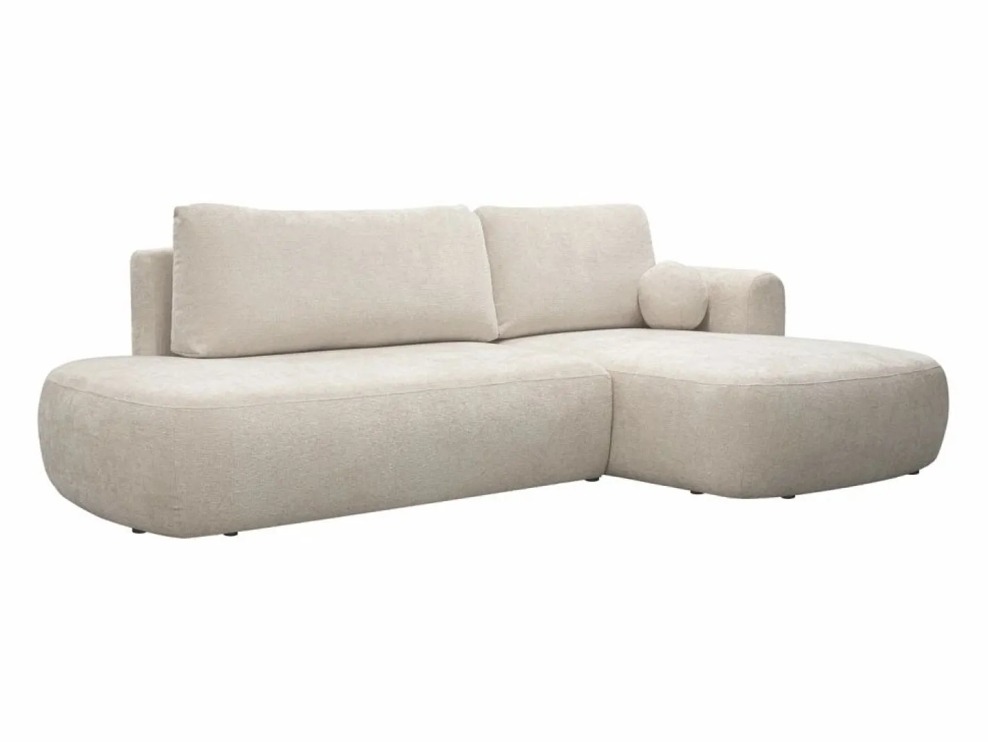 Maison Céphy Sofá rinconera derecha en tela jaspeada BROCARO de Beige