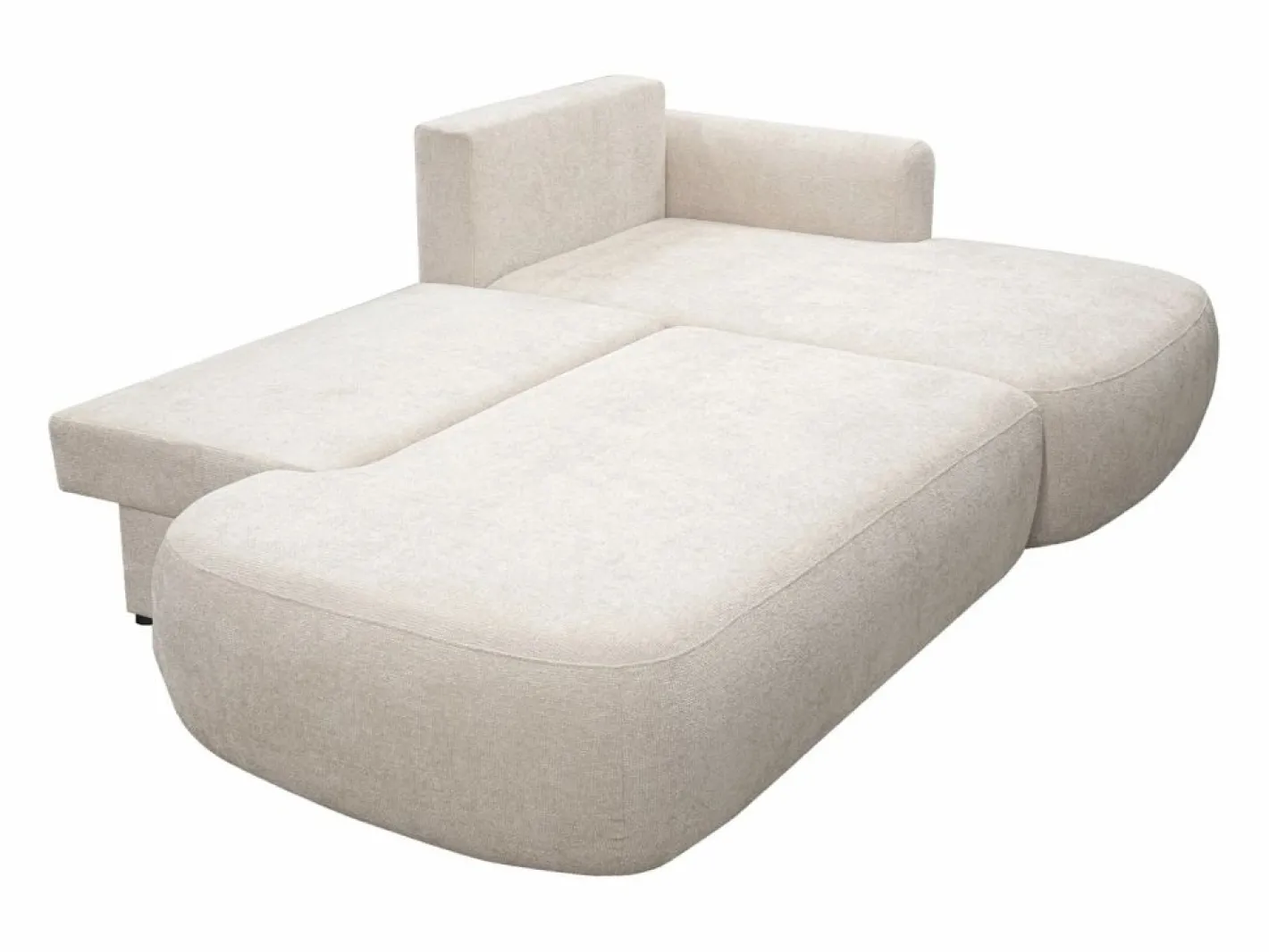 Maison Céphy Sofá rinconera derecha en tela jaspeada BROCARO de Beige