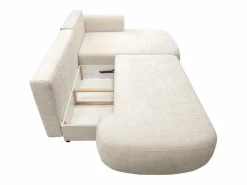 Maison Céphy Sofá rinconera derecha en tela jaspeada BROCARO de Beige