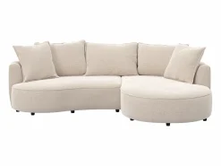 Maison Céphy Sofá rinconera derecha en chenilla CEPRANO de Beige Outlet