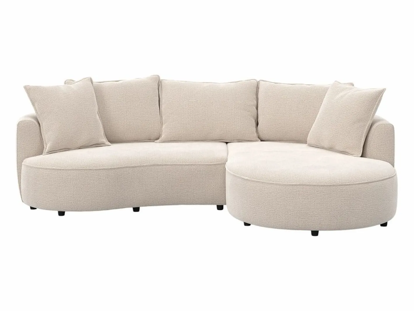 Maison Céphy Sofá rinconera derecha en chenilla CEPRANO de Beige Outlet