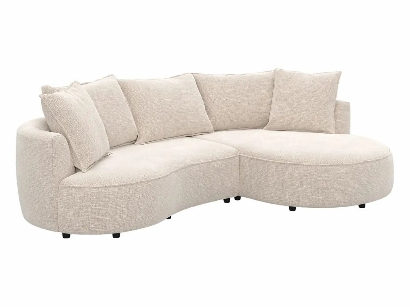 Maison Céphy Sofá rinconera derecha en chenilla CEPRANO de Beige Outlet