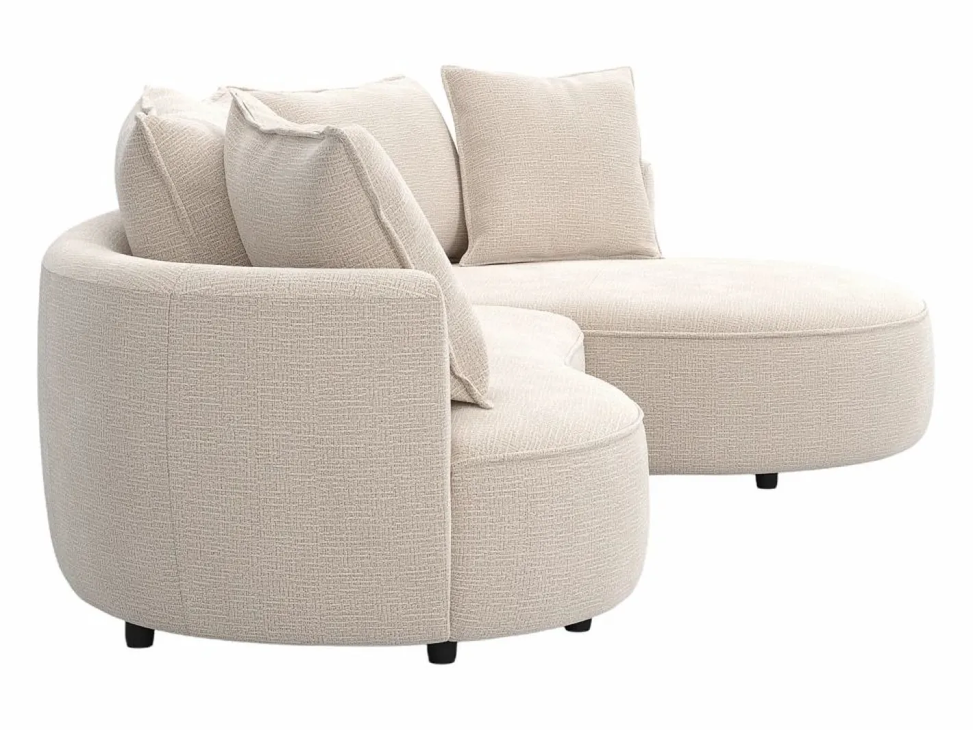 Maison Céphy Sofá rinconera derecha en chenilla CEPRANO de Beige Outlet